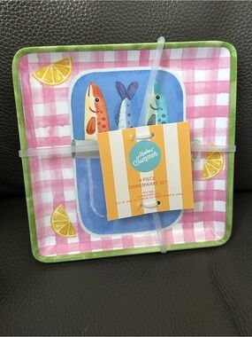 Sardines Fish 4-Piece Dinnerware plates